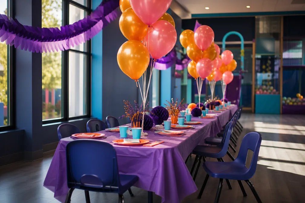 Mesa decorada para un cumpleaños infantil en Familia Play